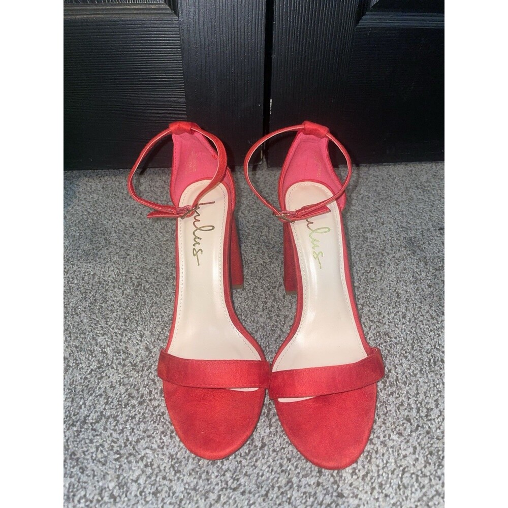 Lulus Women's Size 6.5 Red Satin High Heel
